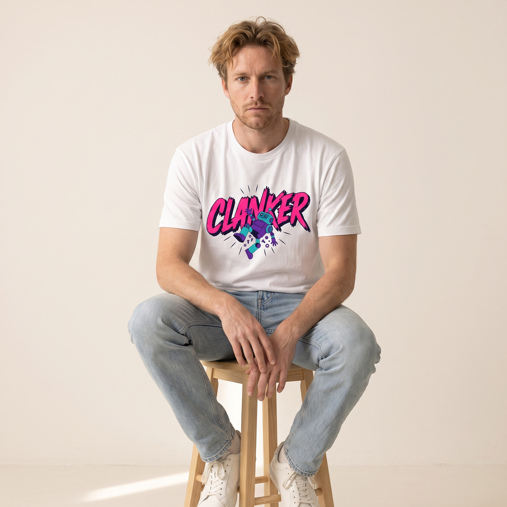 OUTPUT №0027 · CLANKER Tee — Robot Slur Meme Shirt